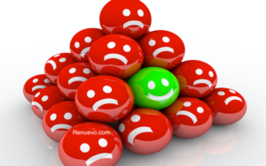 Happy Smile Face in Ball Pyramid of Sad Faces @ iqoncept