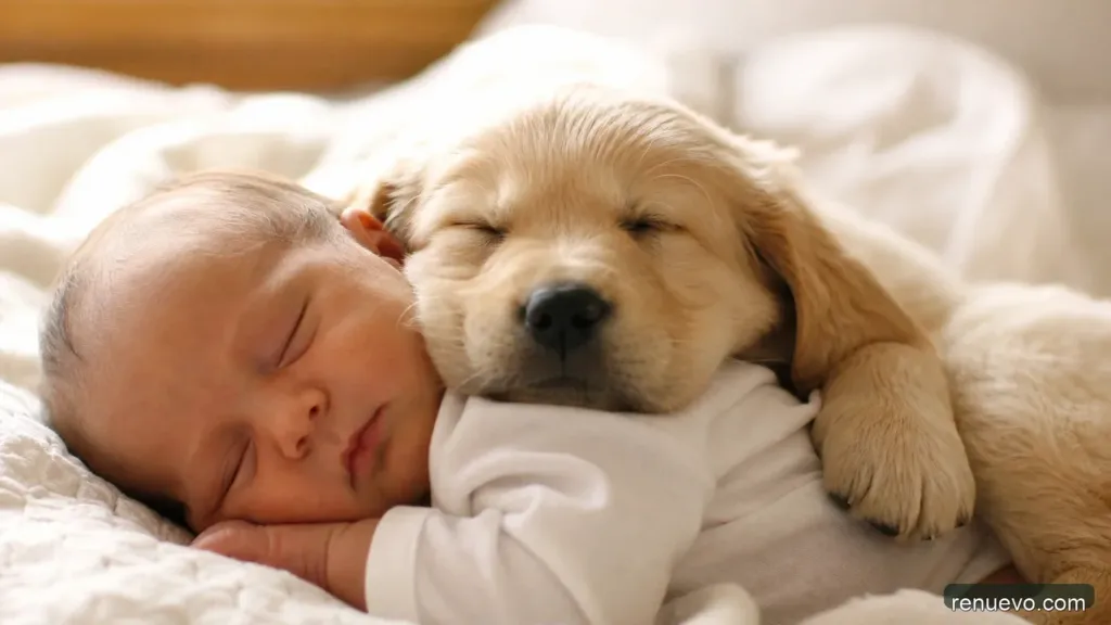 Su bebé está dormido . Ahora mira lo que hace el Tierno Cachorro ( VIDEO )