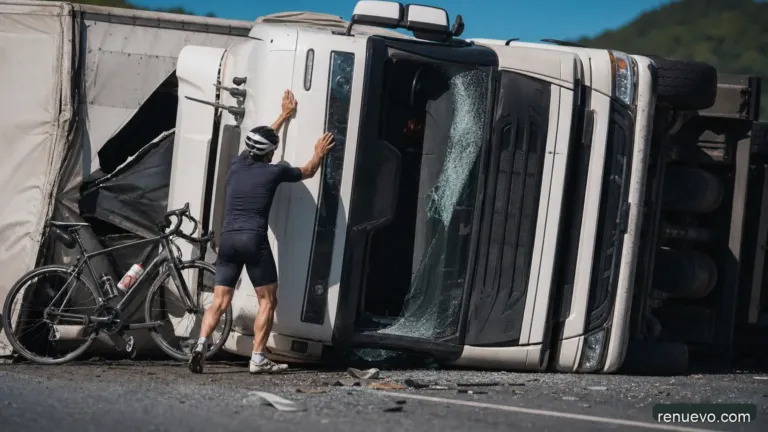 Ciclista se salva de la muerte. Impresionante!