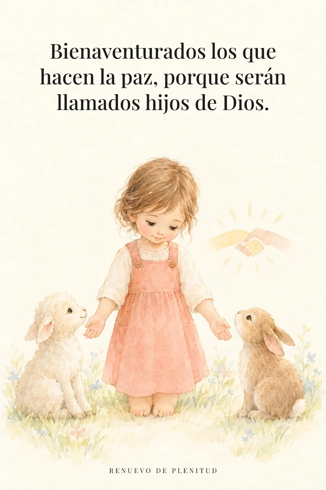 Bienaventurados los que hacen la paz, porque serán llamados hijos de Dios.