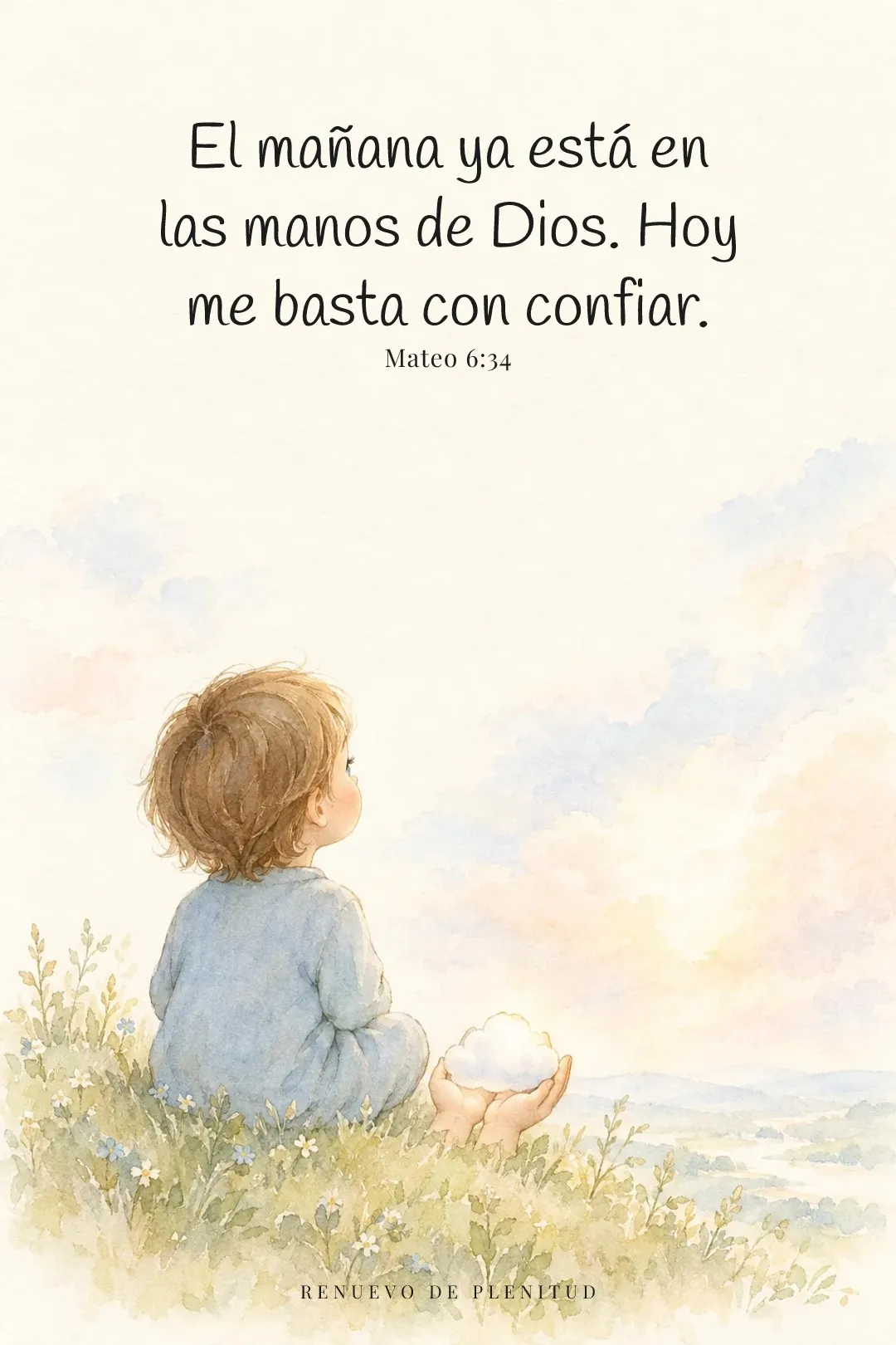 El mañana ya está en las manos de Dios. Hoy me basta con confiar.