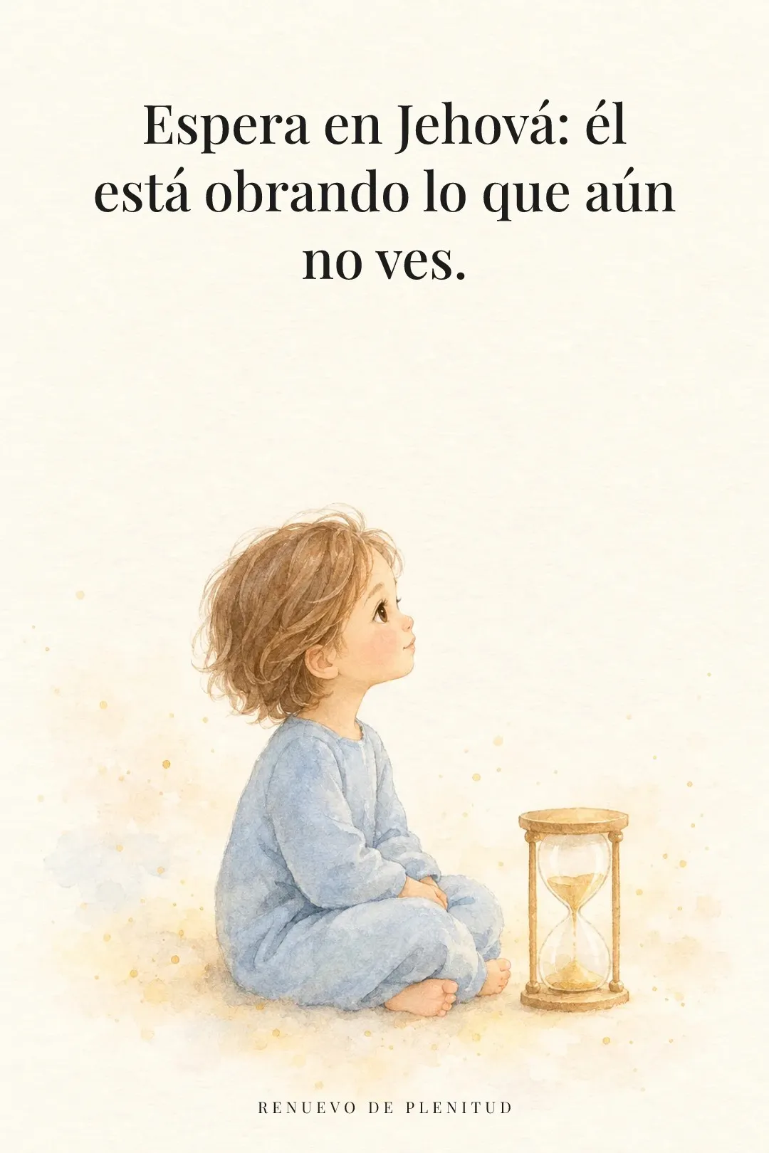 Espera en Jehová:
él está obrando lo que aún no ves.