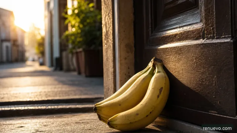Él pone bananas en su puerta todos los días. Casi lloro cuando me di cuenta del porqué
