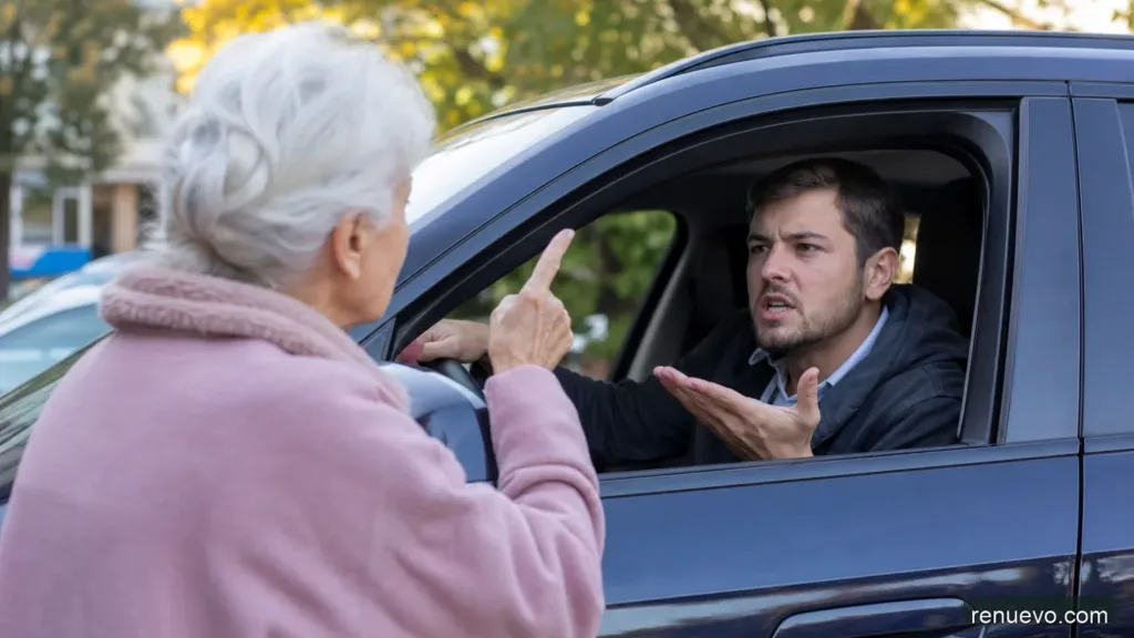 En Solo 15 Segundos, Ve A Esta Abuelita Enseñarle La Lección De Su Vida A Este Arrogante Conductor