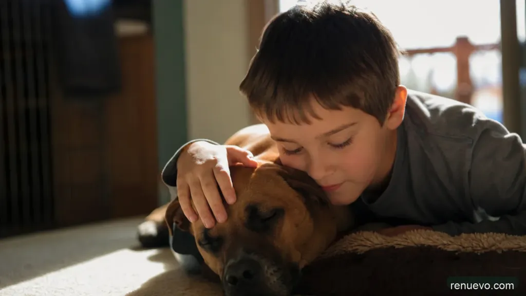 Esta familia adoptó un perro maltratado para su hijo con autismo y sus vidas cambiaron