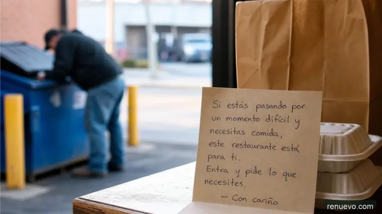La dueña de este restaurante dejó la nota más conmovedora para la persona que hurgaba en la basura