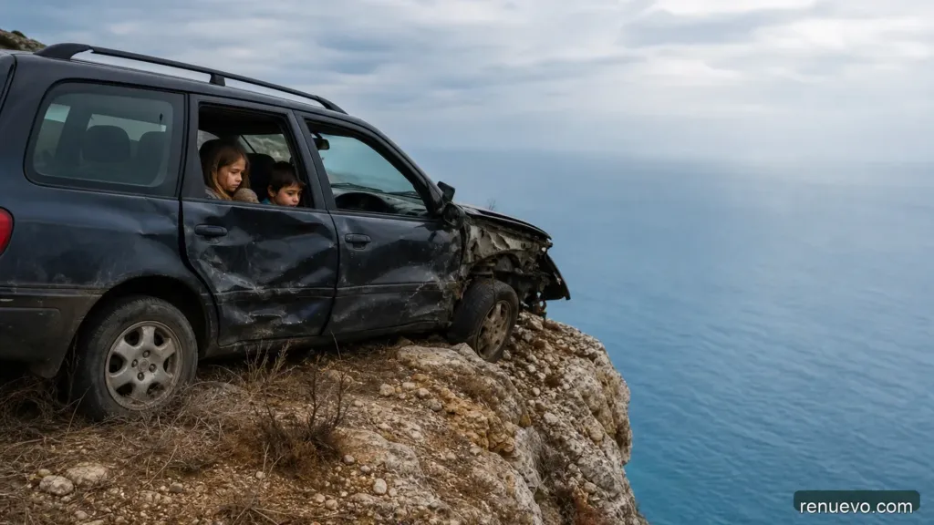 Lo Que Hizo Esta Madre Para Salvar a Sus hijos Va Más Allá De Lo Imaginable. Su Automóvil Iba Directo Hacia Un Acantilado Con Sus Hijos Adentro