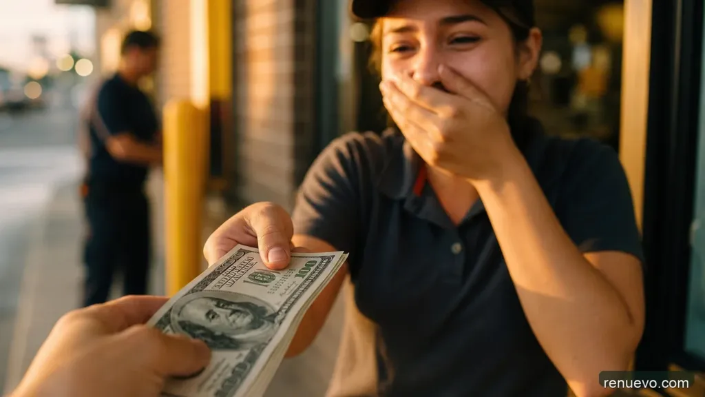 Mira La Reacción De Estas Personas Al Recibir Propinas De $100 Dólares. Fascinante!