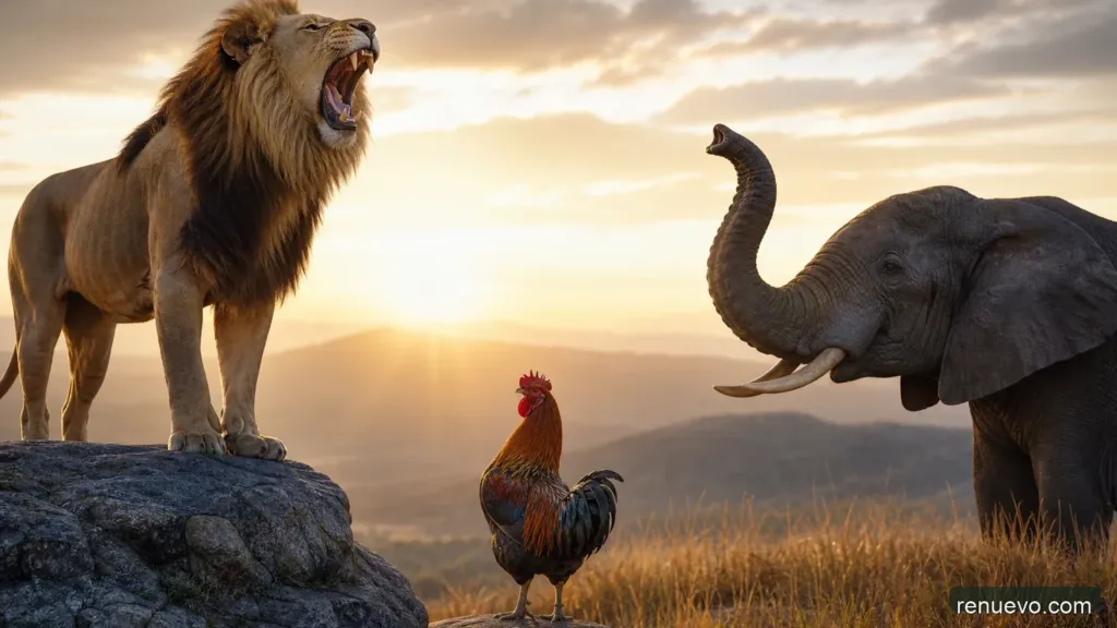 El León, Prometeo y El Elefante