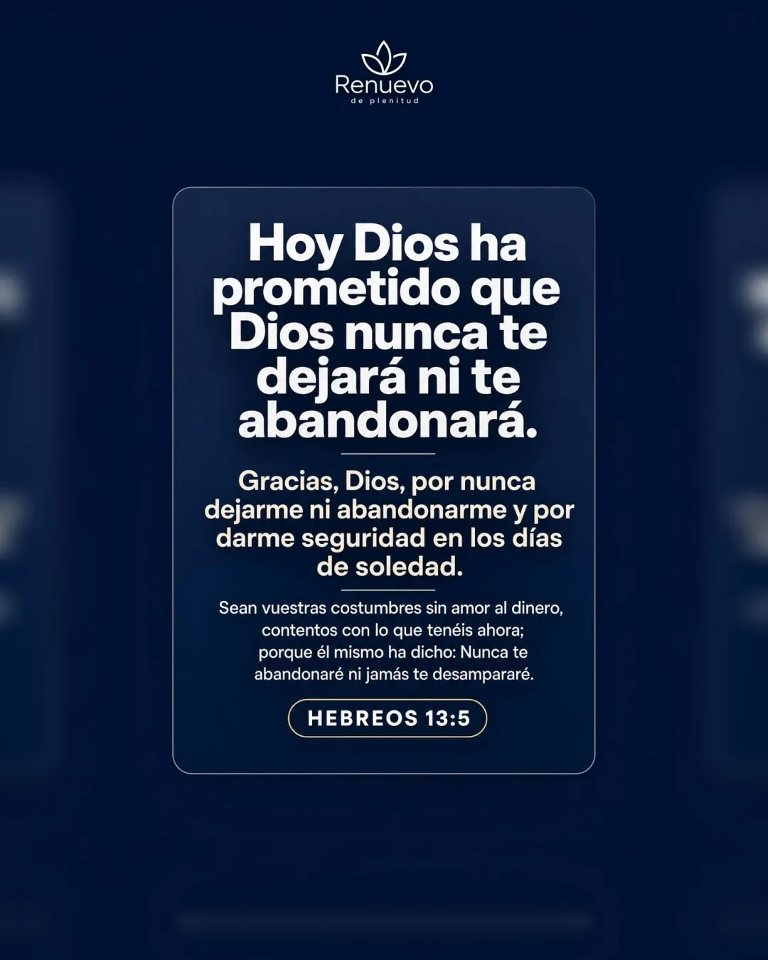 Dios nunca te dejará ni te abandonará (Hebreos 13:5)