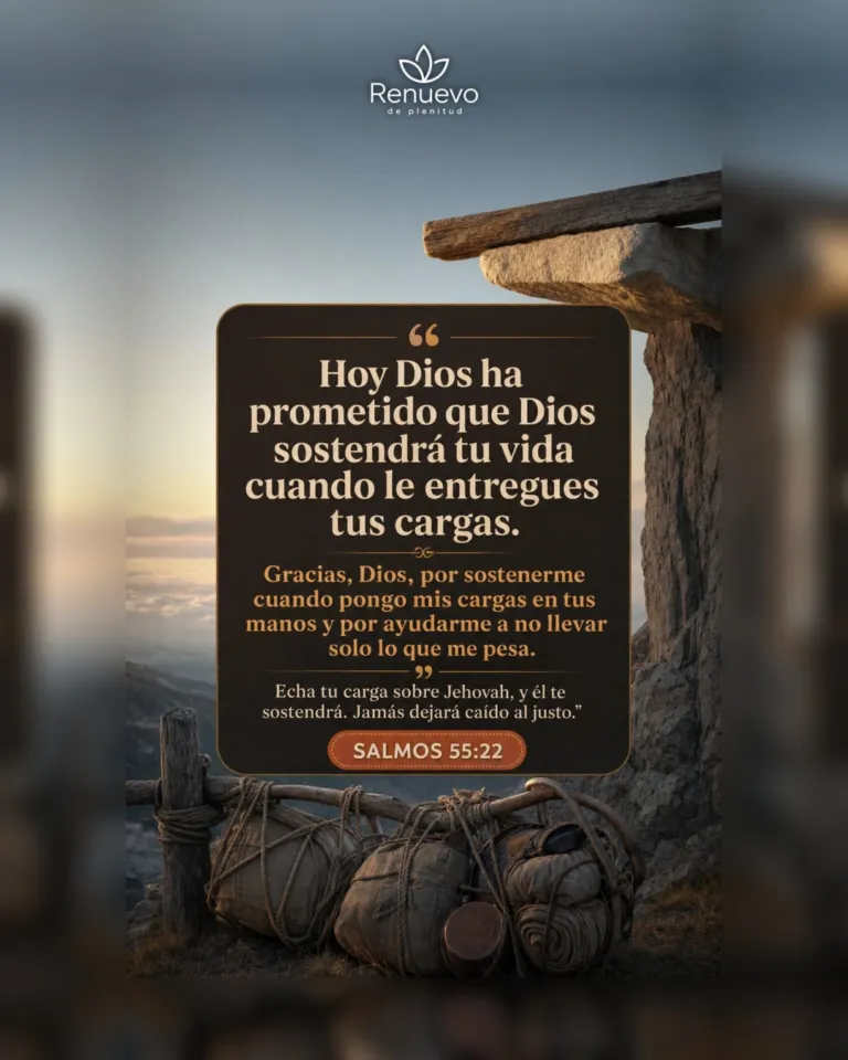 promesa-105-d8dad96c-0ab8-439f-aece-5610e488e2dc - Renuevo De Plenitud Dios sostendrá tu vida cuando le entregues tus cargas (Salmos 55:22)