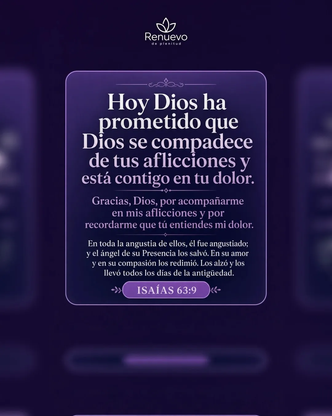 promesa-106-74cecefc-bfcd-41a6-9c53-a23a90158eb6 - Renuevo De Plenitud Dios se compadece de tus aflicciones y está contigo en tu dolor (Isaías 63:9)