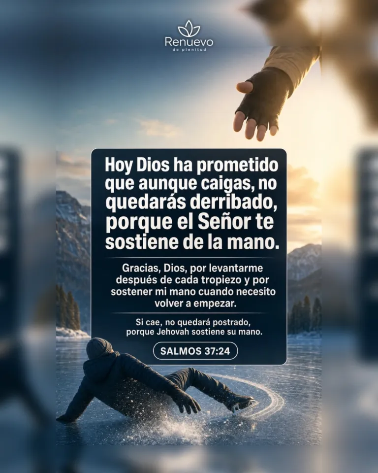 aunque caigas, no quedarás derribado, porque el Señor te sostiene de la mano (Salmos 37:24)