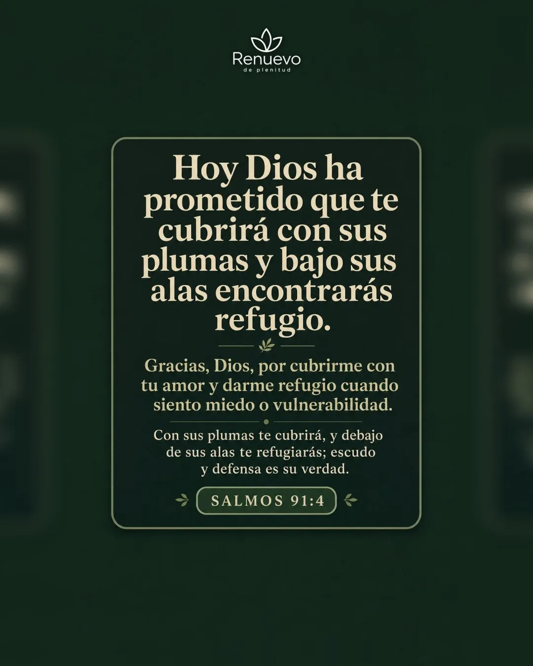 promesa-121-3abcfbb8-af9f-43d4-b939-0ff30601b3b7 - Renuevo De Plenitud te cubrirá con sus plumas y bajo sus alas encontrarás refugio (Salmos 91:4)