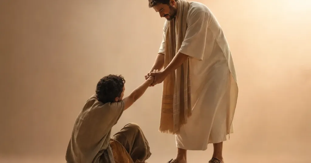 La mano que te alcanza en el suelo. Salmos 145:14