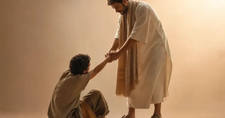 La mano que te alcanza en el suelo. Salmos 145:14