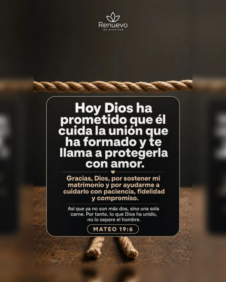 promesa-155-838b01a7-affc-47fe-bf72-a276989c1d61 - Renuevo De Plenitud Él cuida la unión que ha formado y te llama a protegerla con amor (Mateo 19:6)