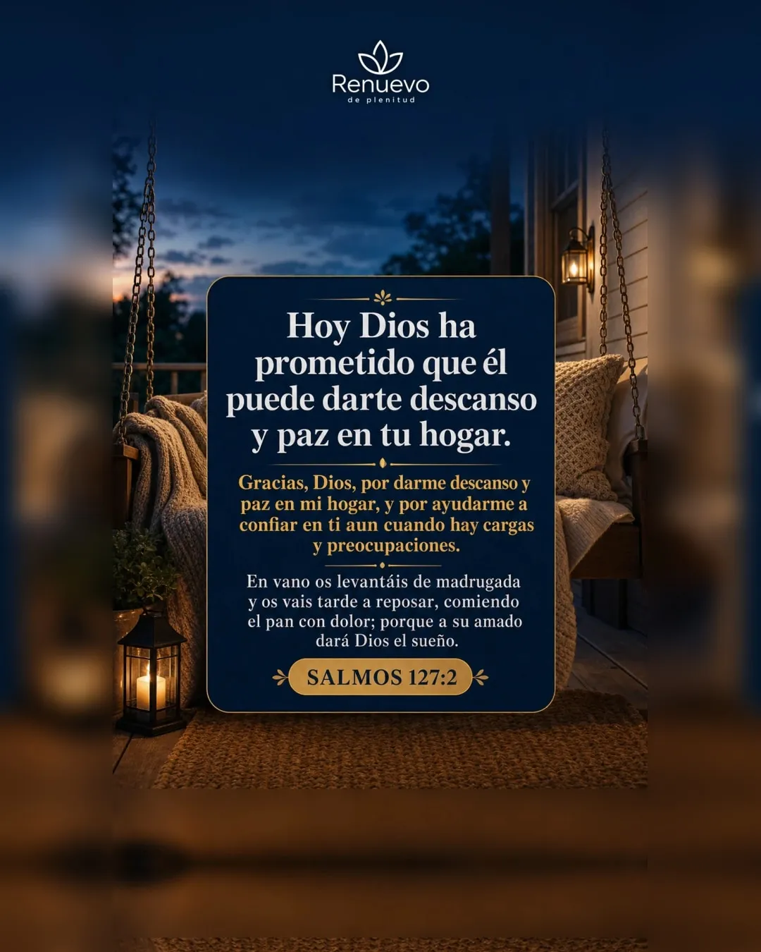 promesa-157-73870d2f-695d-41f0-bf65-36c7c245133e - Renuevo De Plenitud Él puede darte descanso y paz en tu hogar (Salmos 127:2)