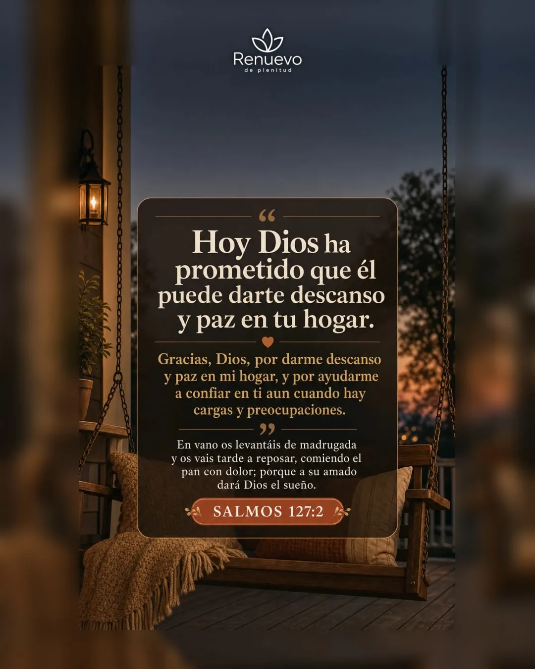 promesa-157-9894e377-765d-4dff-ba70-590f0e4b5597 - Renuevo De Plenitud Él puede darte descanso y paz en tu hogar (Salmos 127:2)