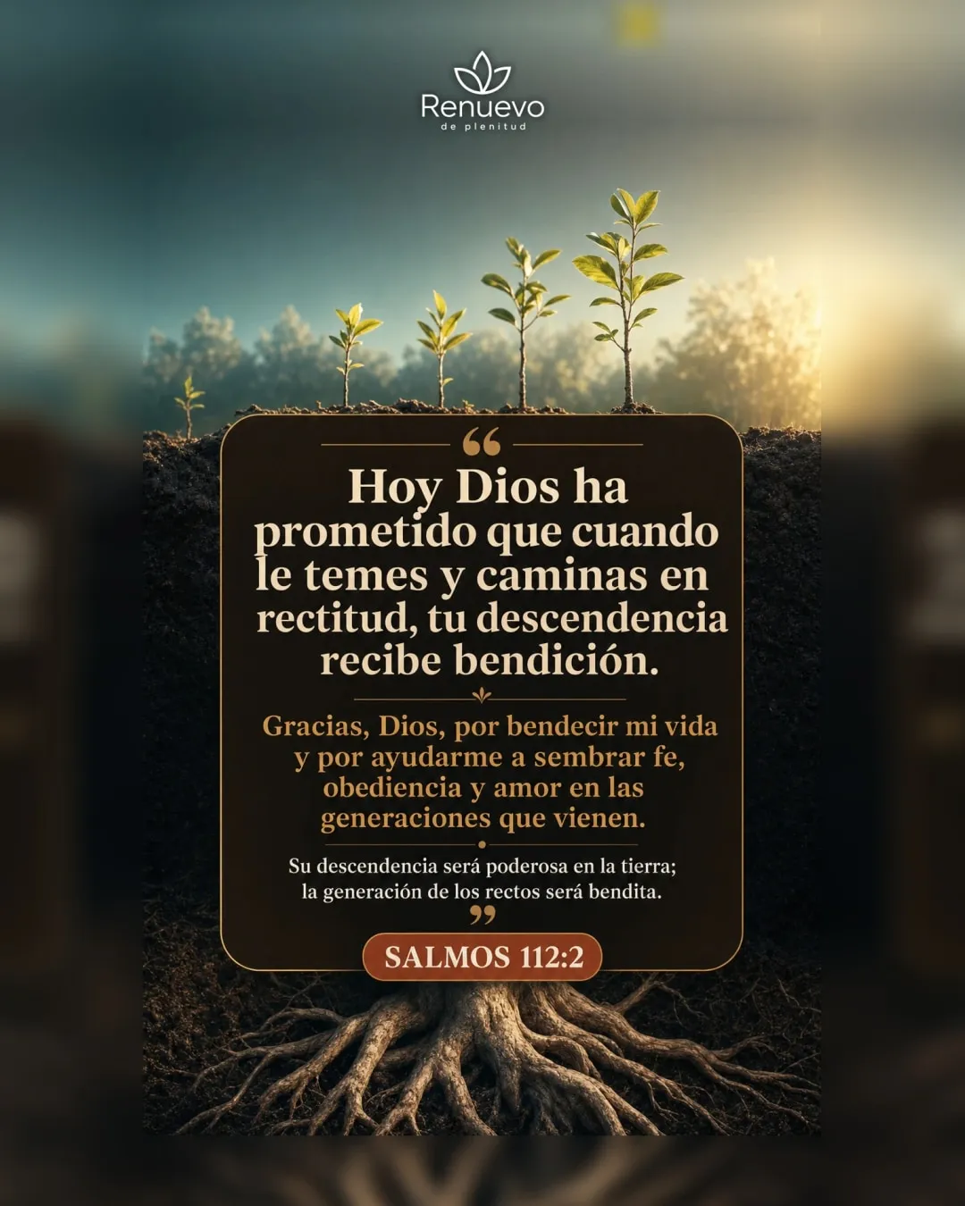 promesa-170-7548b59a-f30d-4f5c-8a90-2dd7885931c0 - Renuevo De Plenitud cuando le temes y caminas en rectitud, tu descendencia recibe bendición (Salmos 112:2)