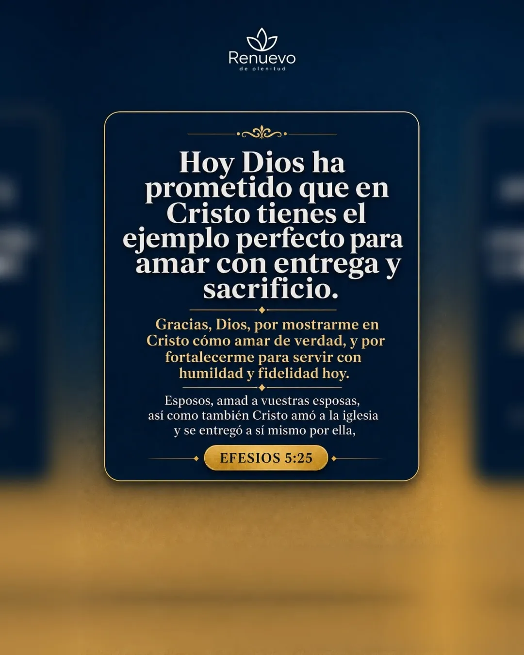 en Cristo tienes el ejemplo perfecto para amar con entrega y sacrificio (Efesios 5:25)