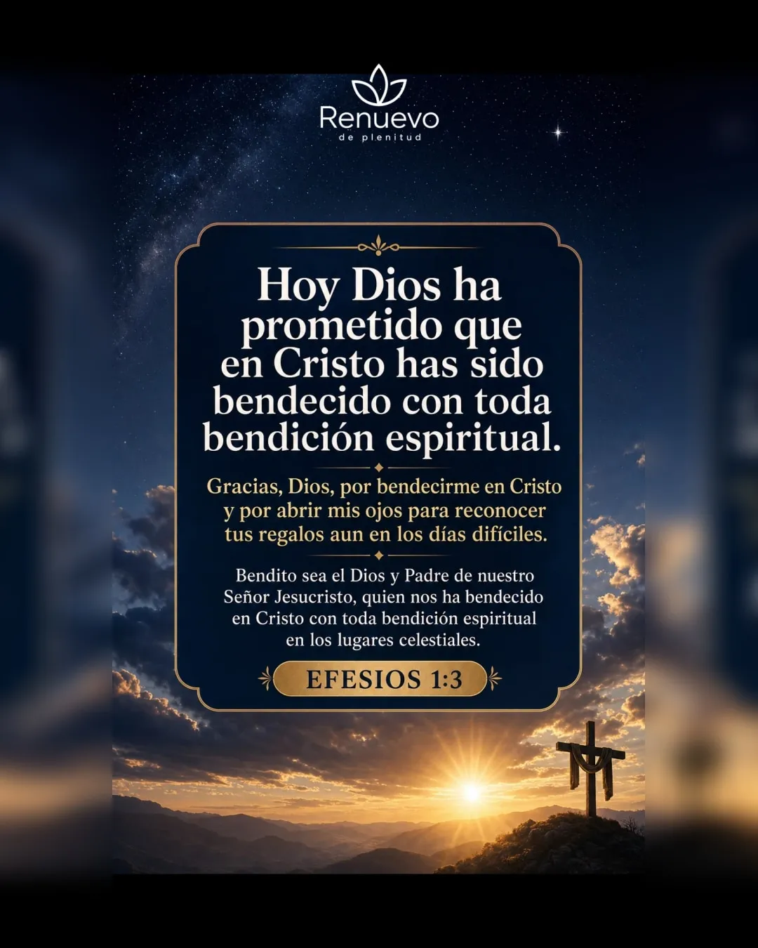 promesa-22-3546b2f9-62dc-4b31-93f6-38e3e4b135a7 - Renuevo De Plenitud en Cristo has sido bendecido con toda bendición espiritual (Efesios 1:3)