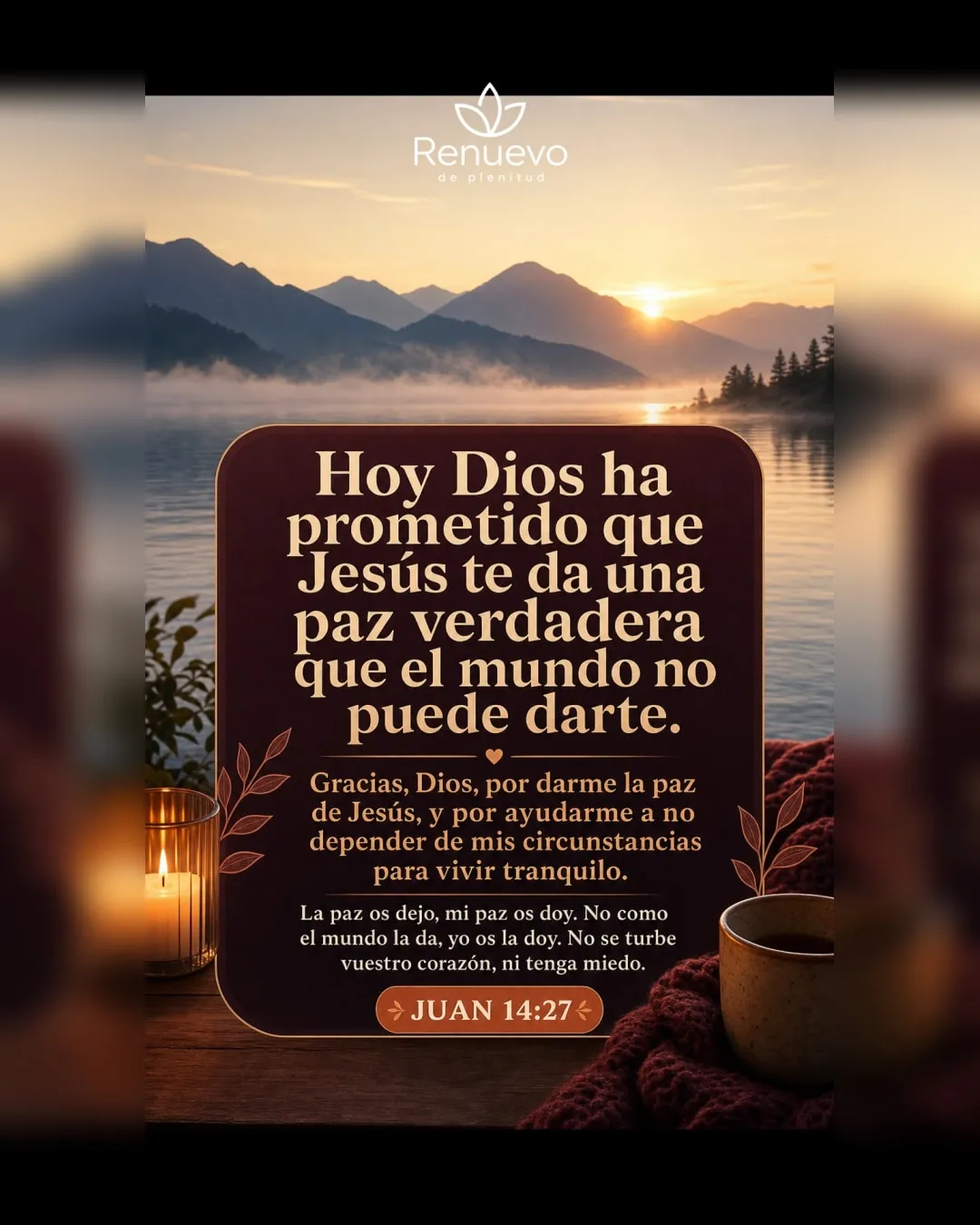 promesa-27-417d67c1-0e2c-4647-8ff1-10f1ea72c55d - Renuevo De Plenitud Jesús te da una paz verdadera que el mundo no puede darte (Juan 14:27)