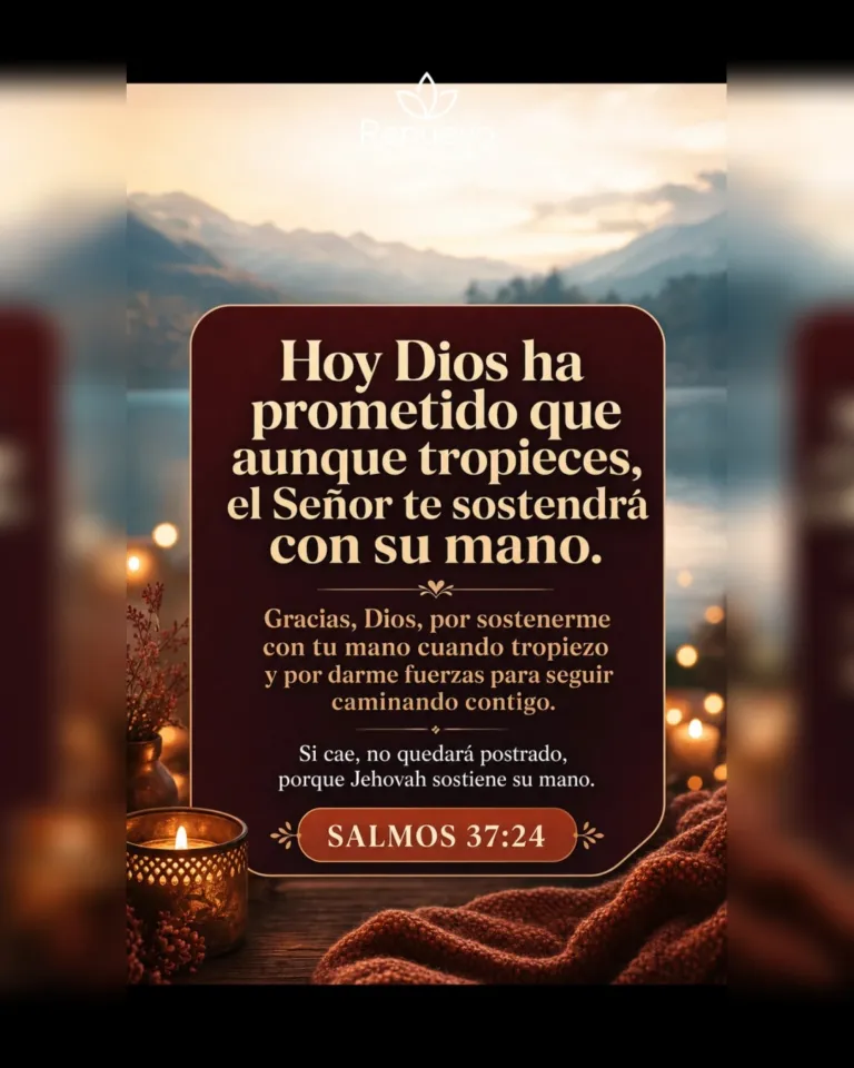 aunque tropieces, el Señor te sostendrá con su mano (Salmos 37:24)
