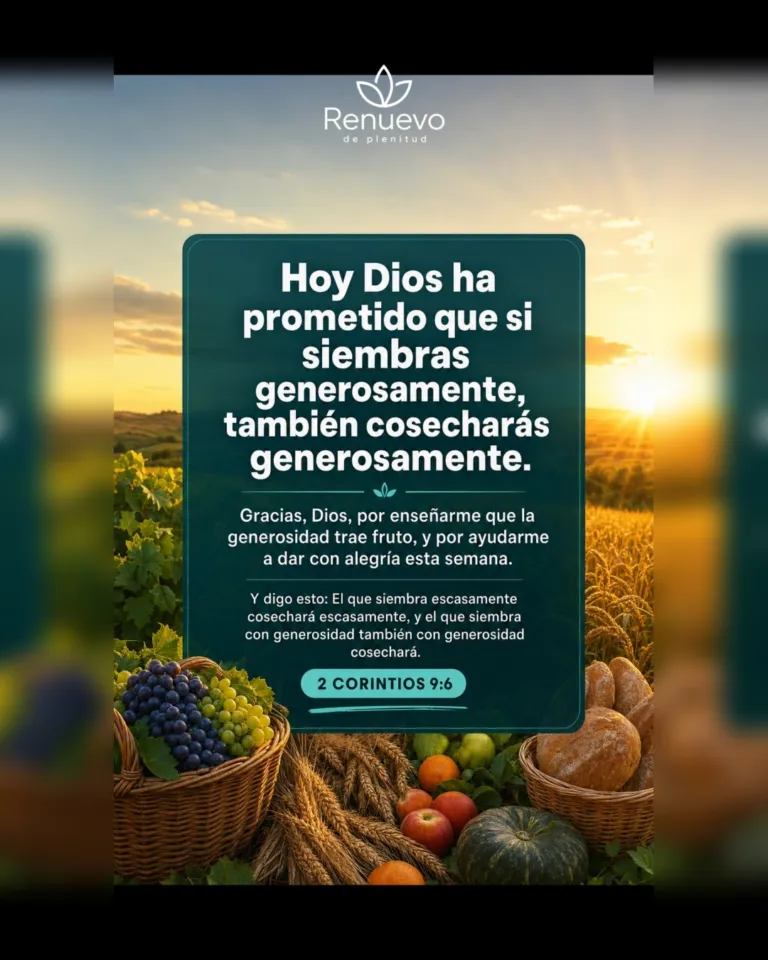promesa-54-290d3f68-6e4c-4faa-882d-00529f23e263 - Renuevo De Plenitud si siembras generosamente, también cosecharás generosamente (2 Corintios 9:6)