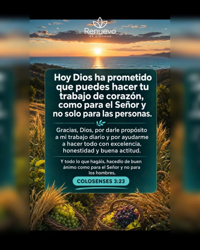 promesa-66-32204145-3190-4238-8516-5861f9a62107 - Renuevo De Plenitud puedes hacer tu trabajo de corazón, como para el Señor y no solo para las personas (Colosenses 3:23)