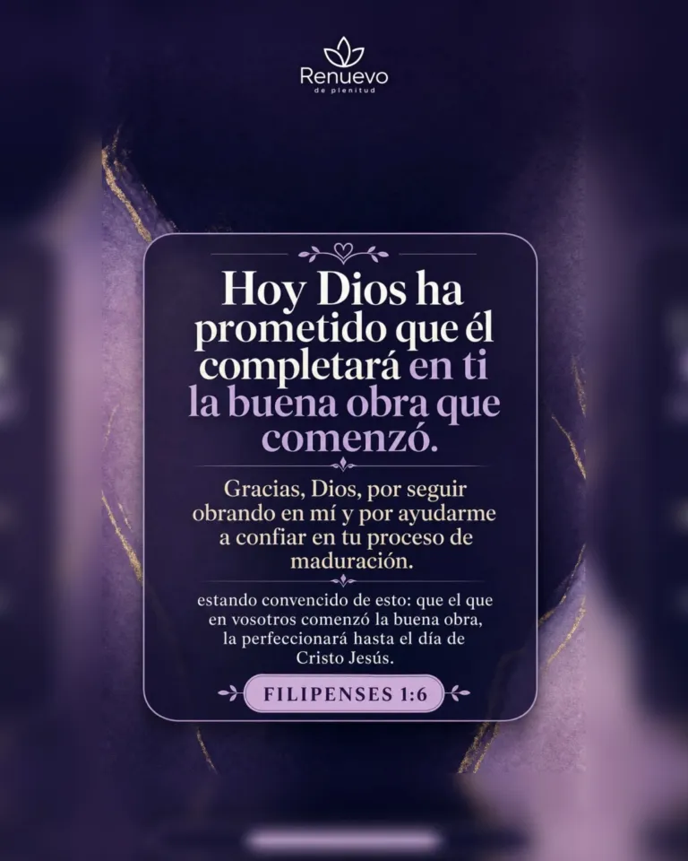 promesa-79-0b928605-9cea-4a05-ab78-1f23b630c9c4 - Renuevo De Plenitud Él completará en ti la buena obra que comenzó (Filipenses 1:6)