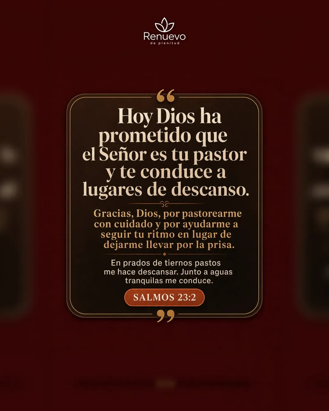 promesa-96-92d612a1-ff60-49f0-9fa2-1a780adbfbf2 - Renuevo De Plenitud el Señor es tu pastor y te conduce a lugares de descanso (Salmos 23:2)