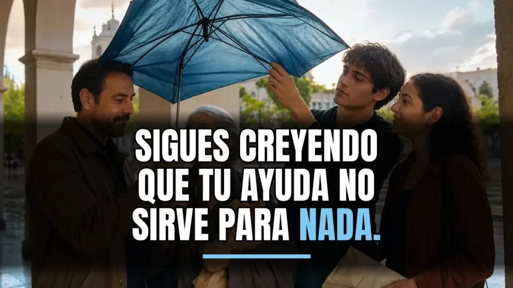 El paraguas azul: cubre hoy al que se moja a tu lado