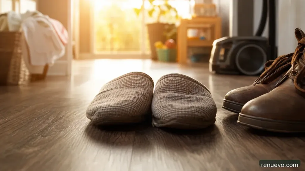 A veces es necesario ponernos en los zapatos de otros. El se puso en los de su esposa!